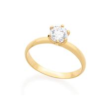 Anel de noivado solitário banhado ouro 3x 24k 18k e 22k feminino 15 anos rommanel com zircônia 512405 Anel de noivado solitário banhado ouro 3x 24k 18k e 22k feminino 15 anos rommanel com zircônia 512405