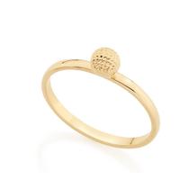 Anel de noivado solitário banhado ouro 3x 24k 18k e 22k feminino rommanel fino bola trabalhada 512369