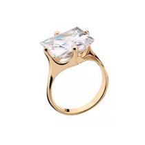 Anel de noivado solitário ouro 18k banhado ouro 3x 24k 18k e 22k feminino rommanel com zircônia quadrada 511662