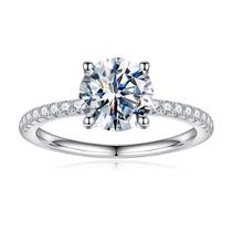 Anel de noivado Turandoss 1.5CT Moissanite 18K banhado a ouro branco
