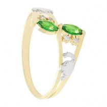 Anel de ouro 18 k Aro duplo com Duas Pedras Anel de ouro 18 k Aro duplo com Duas Pedras