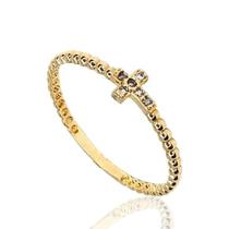 Anel de ouro 18 k Cruz com Pedras - Elegancy Joias Anel de ouro 18 k Cruz com Pedras - Elegancy Joias