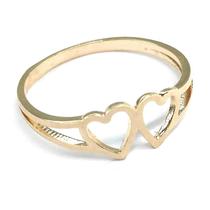 Anel de ouro 18 K Dois Corações .