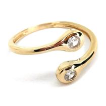 Anel de ouro 18 K Duas Pedras Zirconia . Anel de ouro 18 K Duas Pedras Zirconia .