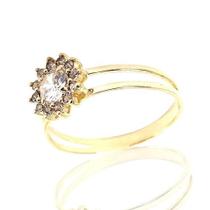 Anel de ouro 18 K Pedras Zirconia . Anel de ouro 18 K Pedras Zirconia .