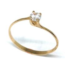 Anel de ouro 18 k Solitario Zirconia