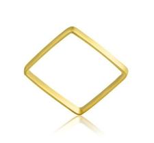 Anel de ouro 18 k Xuxa Quadrado - Elegancy Joias