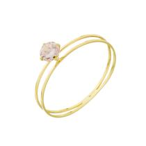 Anel De Ouro 18k/750 Aro Duplo Com Zircônia 4mm