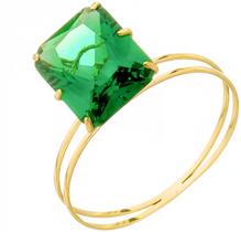 Anel De Ouro 18k/750 Aro Duplo Com Zircônia