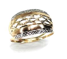 Anel de ouro 18k Branco e Amarelo
