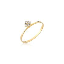Anel De Ouro 18k Chuveirinho Chuveiro Com Zircônias A1