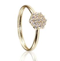 Anel de ouro 18k Chuveiro Hexagonal - Elegancy Joias Anel de ouro 18k Chuveiro Hexagonal - Elegancy Joias