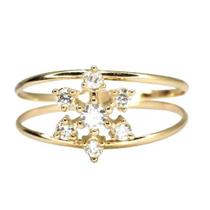 Anel de ouro 18k Chuveiro Zirconia Anel de ouro 18k Chuveiro Zirconia