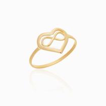 Anel de ouro 18K Coração Infinito Anel de ouro 18K Coração Infinito