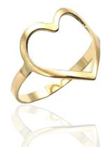 Anel de ouro 18K coração Vazado - Elegancy Joias Anel de ouro 18K coração Vazado - Elegancy Joias