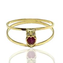 Anel de ouro 18k Coruja Pequena