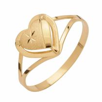 Anel De Ouro 18k Delicado Coração