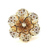 Anel de ouro 18k Flor Grande