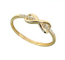 Anel de ouro 18k Infinito Com Pedras - Elegancy Joias