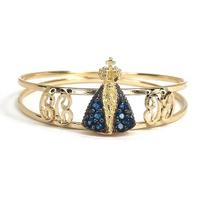 Anel de ouro 18k Nossa Senhora Aparecida com Pedras .