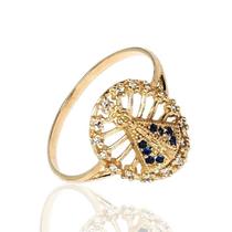 Anel de ouro 18k Nossa Senhora Aparecida com Pedras . - Elegancy Joias Anel de ouro 18k Nossa Senhora Aparecida com Pedras . - Elegancy Joias