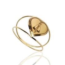 Anel de ouro 18k Nossa Senhora Aparecida Coração a Laser . - Elegancy Joias Anel de ouro 18k Nossa Senhora Aparecida Coração a Laser . - Elegancy Joias