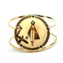 Anel de ouro 18k Nossa Senhora Aparecida Terço a Laser .