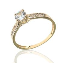 Anel de ouro 18k Pedra Zirconia Anel de ouro 18k Pedra Zirconia