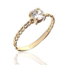 Anel de ouro 18K Solitario Zirconia 5mm . Anel de ouro 18K Solitario Zirconia 5mm .