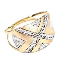 Anel de ouro 18k Trabalhado Branco e Amarelo