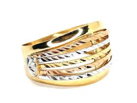 Anel de ouro 18k Tricolor