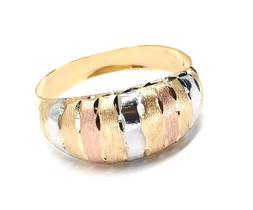 Anel de ouro 18k Tricolor