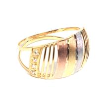 Anel de ouro 18k Tricolor Luxo