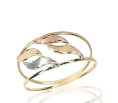 Anel de ouro 18k Tricolor SSSS - Elegancy Joias Anel de ouro 18k Tricolor SSSS - Elegancy Joias