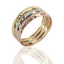 Anel de ouro 18k Triplo Tricolor Anel de ouro 18k Triplo Tricolor