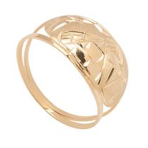 Anel de Ouro Amarelo 18k Egito Feminino Aro Duplo