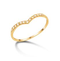 Anel de Ouro Chevron com Moissanite Anel de Ouro Chevron com Moissanite
