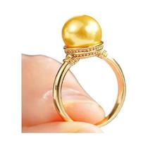 Anel De Pérola Imitada Para Mulheres Em Cor Dourada, Estilo Simples, Joias De Luxo Para Casamento E Anel De Pérola Imitada Para Mulheres Em Cor Dourada, Estilo Simples, Joias De Luxo Para Casamento E
