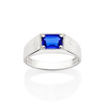 Anel de prata 925 com cristal octagonal 810280 Rommanel Anel de prata 925 com cristal octagonal 810280 Rommanel