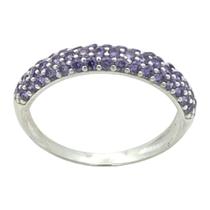 Anel de Prata 925 com Zircônia Lilás - Design Exclusivo Anel de Prata 925 com Zircônia Lilás - Design Exclusivo