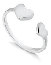 Anel de Prata 925 Coração Cheio Falange Ponta de Dedo ou Pé Ajustável