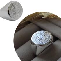 Anel De Prata 925 Cruz De São Bento Masculino Unissex Dedera Anel De Prata 925 Cruz De São Bento Masculino Unissex Dedera