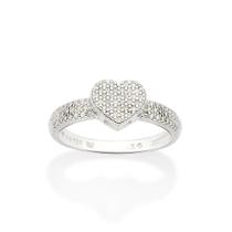 Anel de prata 925 feminino rommanel coraçâo cravejado zircônias 810249