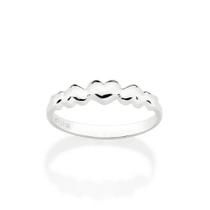 Anel de prata 925 feminino rommanel fino skinny 5 corações 810225