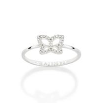 Anel de prata 925 feminino rommanel fino skinny borboleta zircônias 810209