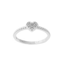 Anel de prata 925 feminino rommanel fino skinny coraçâo cravejado zircônia 810247 Anel de prata 925 feminino rommanel fino skinny coraçâo cravejado zircônia 810247