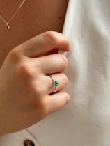 Anel de Prata 925 Legítima Solitário Zircônia Verde Turmalina Fa Rabelo Shop