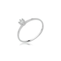 Anel De Prata 925 Modelo Solitário Elegante