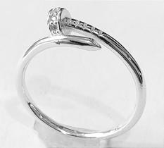 Anel de prata 925 prego feminino cravejado zirconia