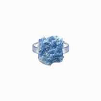 Anel de prata 925 Regulavel com cristal natural. Pedra Quartzo Azul